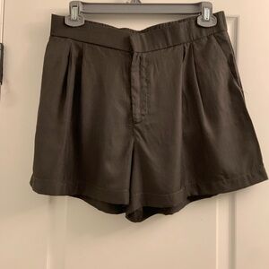 Dex Black Pleated High-Rise Bermuda Shorts
